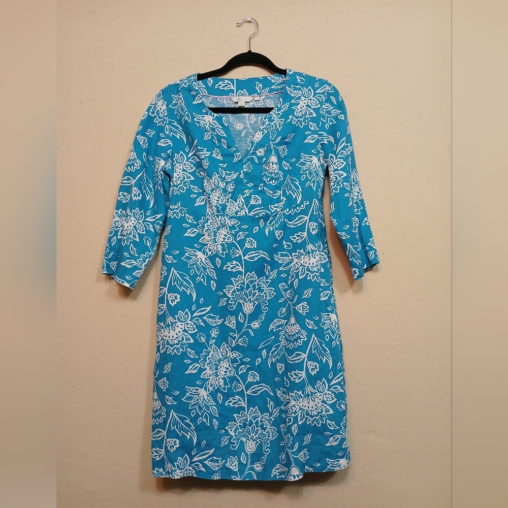 Boden Dress Womens 8 L Tall Linen